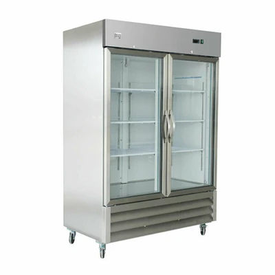 MVP Group IB54FG 53.9" W Stainless Steel 2 Glass Doors Reach-In IKON Freezer - 115 Volts