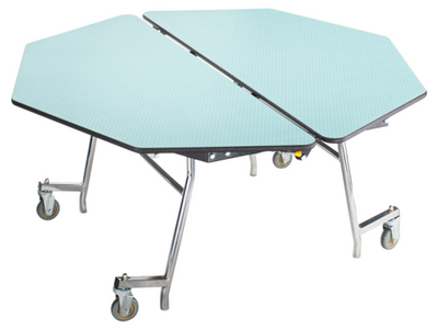 National Public Seating MT60O 60&quot; W Octagon 6 to 8 Seats 14 Gauge Steel Mobile Cafeteria Table