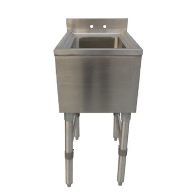 NBR Equipment UW-1-1014-1418V 14.5" W x 18.25" D x 32.5" H Stainless Steel (3) Compartments Slim-Line Underbar Dump Sink