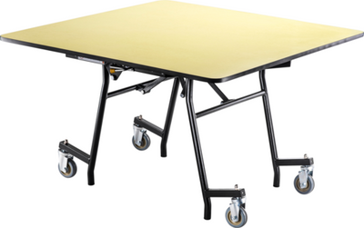 National Public Seating MTSSF-48Q 48" W Square 14 Gauge Steel Mobile EasyFold Cafeteria Table