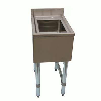 NBR Equipment UD-1-1014-1421V 14.5" W x 21.25" D x 32.5" H Stainless Steel (3) Compartments Slim-Line Underbar Dump Sink