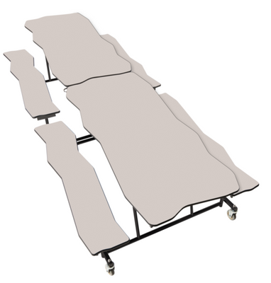 National Public Seating MBTB8 30&quot; W 14 Gauge Steel Bedrock Mobile Cafeteria Table with Benches