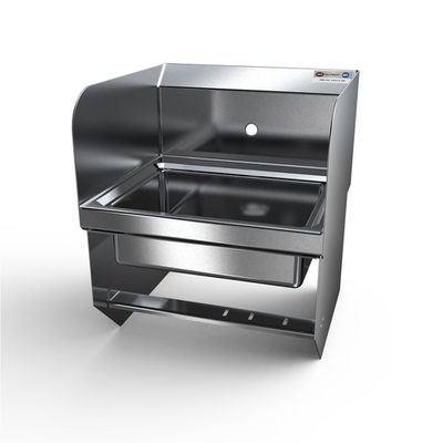 NBR Equipment HS2-W1-LR-KB 17" W x 15.5" D x 19.5" H Stainless Steel Handsink
