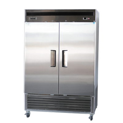 Bison BRF-46 46 Cu. Ft. Two-Section Self Closing Locking Stainless Steel Doors Reach-In Freezer - 115 Volts 1-Phase