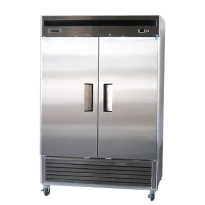 Bison BRF-46 46 Cu. Ft. Two-Section Self Closing Locking Stainless Steel Doors Reach-In Freezer - 115 Volts 1-Phase