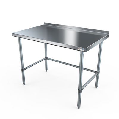 NBR Equipment TG-2424R-X 24" W x 24" D x 37.25" H Galvanized Open with Side & Rear Crossrails Economy Work Table