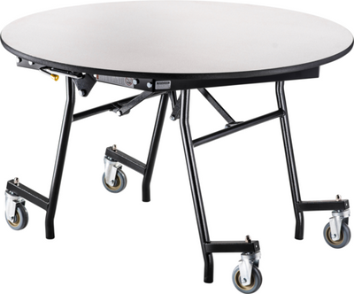 National Public Seating MTSSF-48R 48&quot; W Round 14 Gauge Steel Mobile EasyFold Cafeteria Table