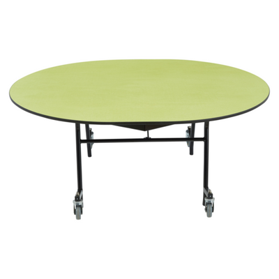 National Public Seating MTSSF-60V 60&quot; W Oval 14 Gauge Steel Mobile EasyFold Cafeteria Table