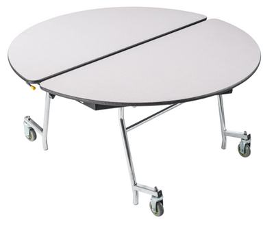 National Public Seating MT60R 60&quot; W Round 6 to 8 Seats 14 Gauge Steel Mobile Cafeteria Table