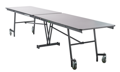 National Public Seating MT12 30" W x 145" D x 29" H Rectangle 14 Gauge Steel Mobile Cafeteria Table