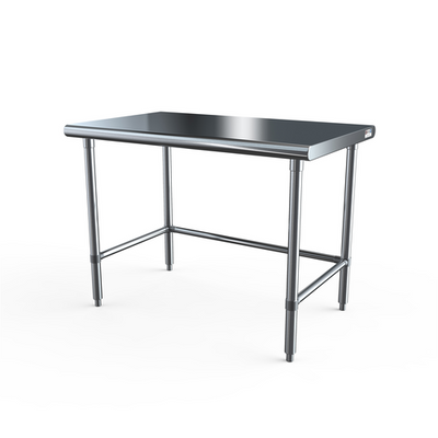NBR Equipment TS6-3630-X 36"W x 30"D x 35.75"H Stainless Steel 1.63" Bullnose Front and Rear Edge Premium Work Table