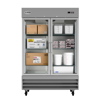 Koolmore RIF-2D-GD 47 Cu. Ft. Stainless Steel Glass Door Reach-In Freezer - 115 Volts