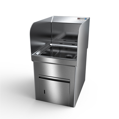 NBR Equipment HS1-D2-S 12" W x 16" D x 22" H Stainless Steel Space Saver Handsink