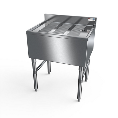NBR Equipment UDB-1818 18" W x 18.25" D x 32.5" H Freestanding Slim-Line Underbar Drainboard