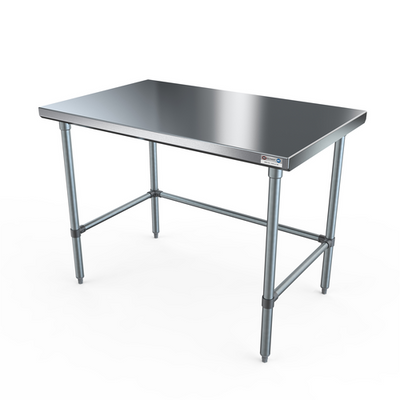 NBR Equipment TG-6024-X 60"W x 24"D x 35.75"H Stainless Steel Top Galvanized Steel Legs Economy Work Table