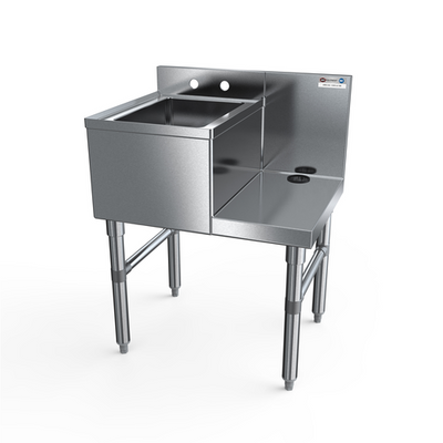 NBR Equipment UW-1-1014-2418-RH 24" W x 18.25" D x 32.5" H Freestanding with Dump Sink Blender Station