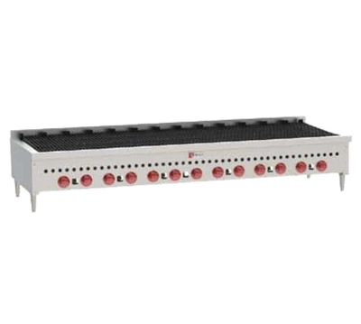 Wolf SCB72-NG 72" W Stainless Steel Countertop Natural Gas Charbroiler - 188,500 BTU