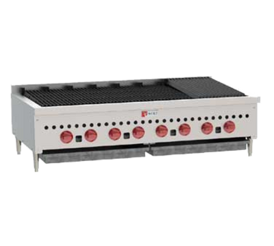 Wolf SCB47-LP 46.75" W Stainless Steel Countertop Liquid Propane Charbroiler - 116,000 BTU