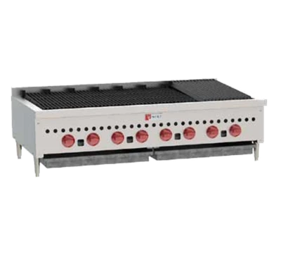 Wolf SCB47-LP 46.75" W Stainless Steel Countertop Liquid Propane Charbroiler - 116,000 BTU