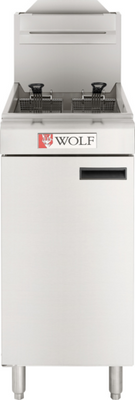 Wolf WF300-QS-COMMANDER-NG 40 Lbs. Stainless Steel Free-Standing Natural Gas Fryer