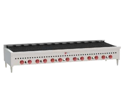 Wolf SCB72-LP 72" W Stainless Steel Countertop Liquid Propane Charbroiler - 188,500 BTU