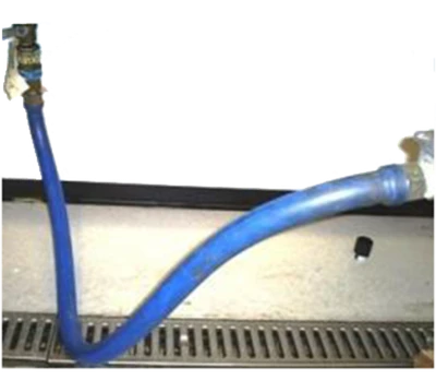 Wolf 3/4QD HOSE-4 0.75" x 4' Long Gas Flex Hose and Quick Disconnect with Restraining Device