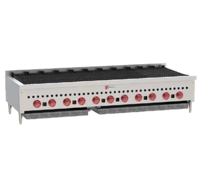 Wolf SCB60-NG 60" W Stainless Steel Countertop Natural Gas Charbroiler - 159,500 BTU