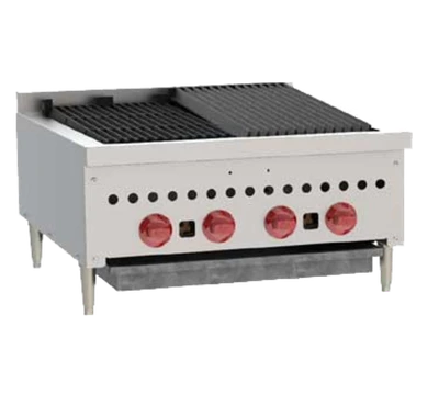 Wolf SCB25-LP 25.25" W Stainless Steel Countertop Liquid Propane Charbroiler - 58,000 BTU