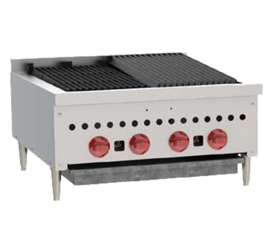 Wolf SCB25-LP 25.25" W Stainless Steel Countertop Liquid Propane Charbroiler - 58,000 BTU