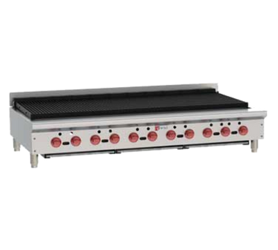 Wolf ACB60-QS-COMMANDER-LP 62.13" W Stainless Steel Countertop Liquid Propane Achiever Charbroiler - 187,000 BTU