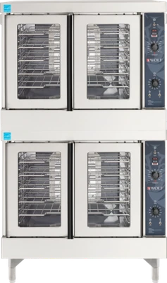 Wolf WC44GD-QS-COMMANDER-LP 40" W Stainless Steel Double Deck Liquid Propane Convection Oven - 120 Volts