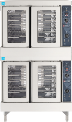 Wolf WC44GD-LP 40" W Stainless Steel Double Deck Liquid Propane Convection Oven - 120 Volts