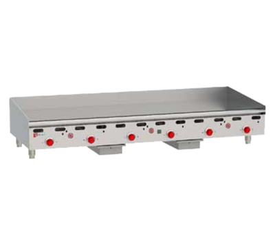 Wolf ASA72-30-LP 72" W Stainless Steel Liquid Propane Countertop Gas Heavy Duty Griddle - 162,000 BTU