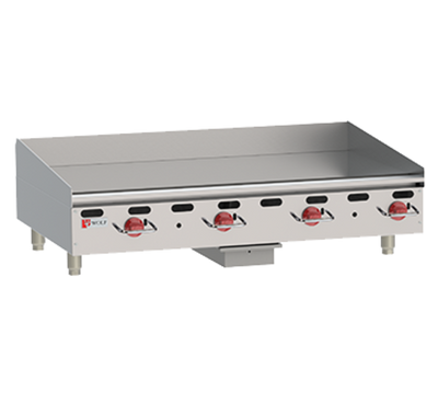 Wolf AGM72-NG 72" W Stainless Steel Natural Gas Countertop Gas Heavy Duty Griddle - 162,000 BTU