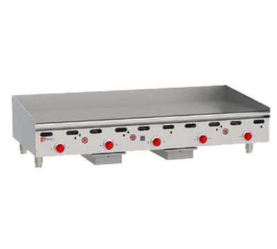 Wolf ASA60-30-LP 60" W Stainless Steel Liquid Propane Countertop Gas Heavy Duty Griddle - 135,000 BTU