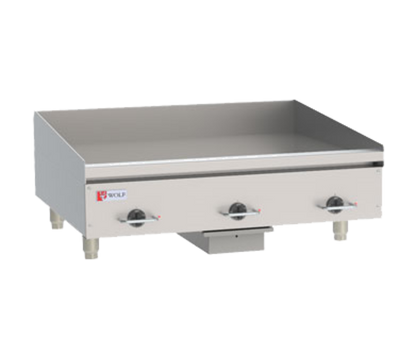 Wolf WEG36E 36" W Stainless Steel Countertop Heavy Duty Electric Griddle - 208 Volts