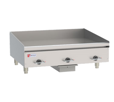 Wolf WEG36E 36" W Stainless Steel Countertop Heavy Duty Electric Griddle - 208 Volts