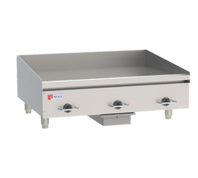 Wolf WEG36E 36" W Stainless Steel Countertop Heavy Duty Electric Griddle - 208 Volts