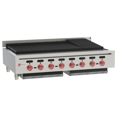 Wolf ACB47-QS-COMMANDER-LP 46.88" W Stainless Steel Countertop Liquid Propane Achiever Charbroiler - 136,000 BTU