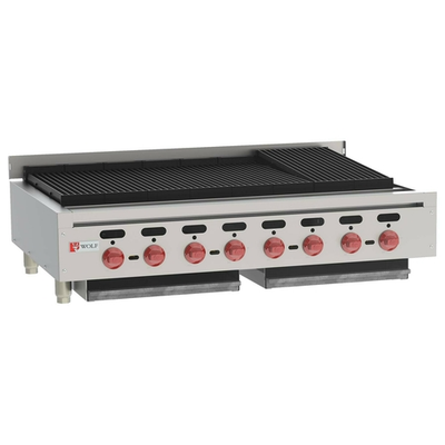 Wolf ACB47-QS-COMMANDER-NG 46.88" W Stainless Steel Countertop Natural Gas Achiever Charbroiler - 136,000 BTU