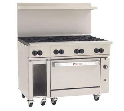 Wolf C48S-8B-NG 48" W 8 Burners Natural Gas Challenger XL Restaurant Range - 275,000 BTU