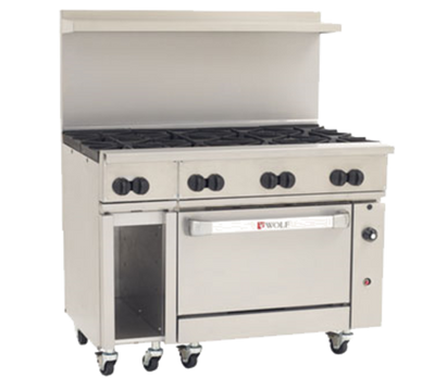 Wolf C48S-8B-NG 48" W 8 Burners Natural Gas Challenger XL Restaurant Range - 275,000 BTU