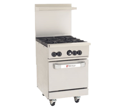 Wolf C24S-4B-NG 24" W Stainless Steel 4 Burners Natural Gas Restaurant Range Challenger XL - 143,000 BTU