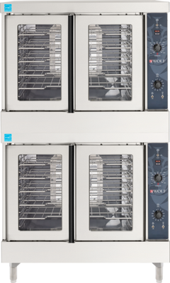 Wolf WC44ED-QS-COMMANDER 40" W Stainless Steel Double Deck Electric Convection Oven - 208 Volts
