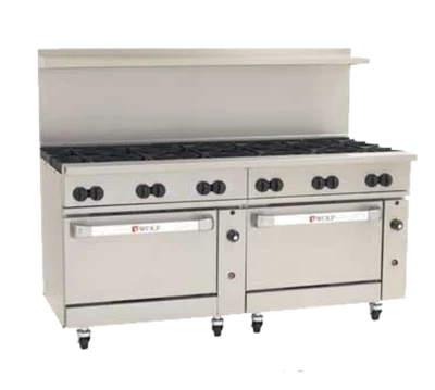 Wolf C72SC-12B-NG 72" W 12 Burners Natural Gas Challenger XL Restaurant Range - 430,000 BTU