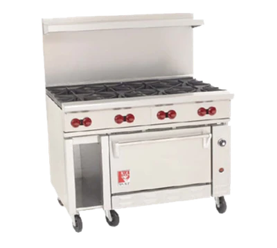 Wolf C48C-8B-NG 48" W 8 Burners Natural Gas Challenger XL Restaurant Range - 275,000 BTU