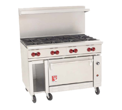 Wolf C48C-8B-NG 48" W 8 Burners Natural Gas Challenger XL Restaurant Range - 275,000 BTU