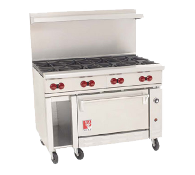 Wolf C48C-8B-NG 48" W 8 Burners Natural Gas Challenger XL Restaurant Range - 275,000 BTU