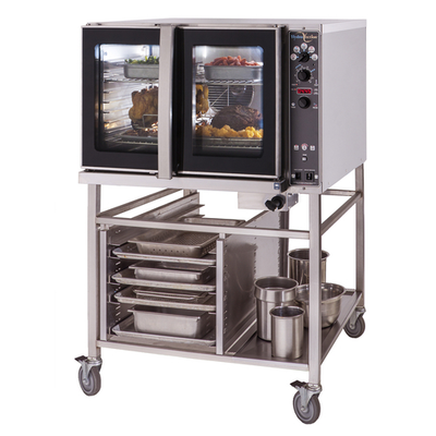 Blodgett HV-100G BASE 5 Pans Black Glass Door Stainless Steel Exterior Full Size Natural Gas Convection Oven Base Only - 115 Volts