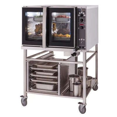 Blodgett HV-100G BASE 5 Pans Black Glass Door Stainless Steel Exterior Full Size Natural Gas Convection Oven Base Only - 115 Volts